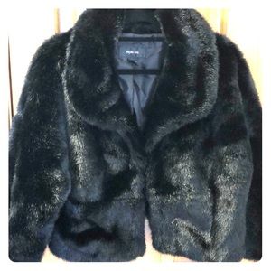 Faux Fur Cropped Jacket - Style & Co - Lg - Lined